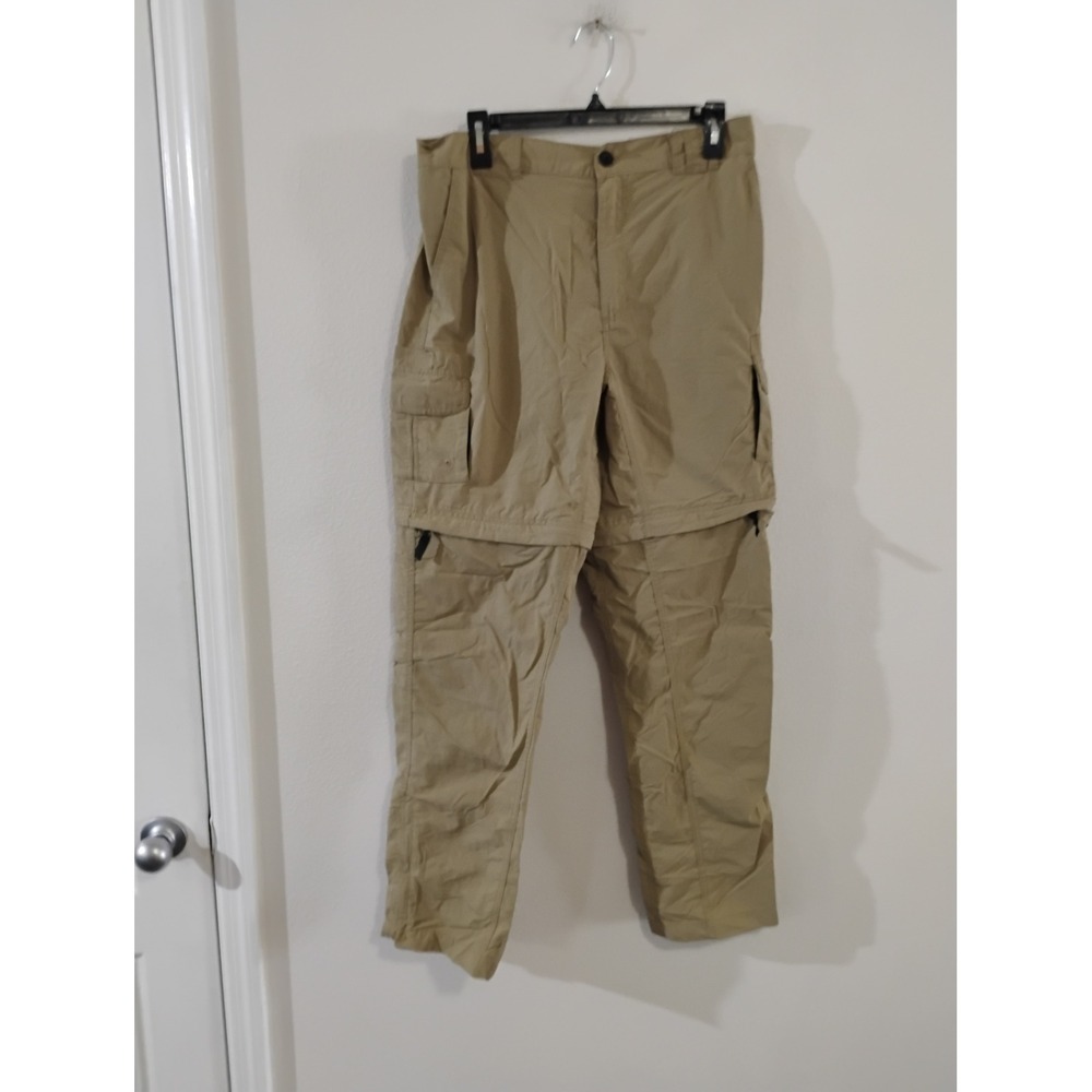 Magellan Outdoors Mens Tan Convertible Zip Off Cargo Hiking Pants Size Medium